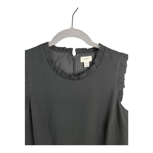 J. Crew Factory Ruffleneck Suiting Dress in Black Size Petite 6 NWT - Picture 6 of 13